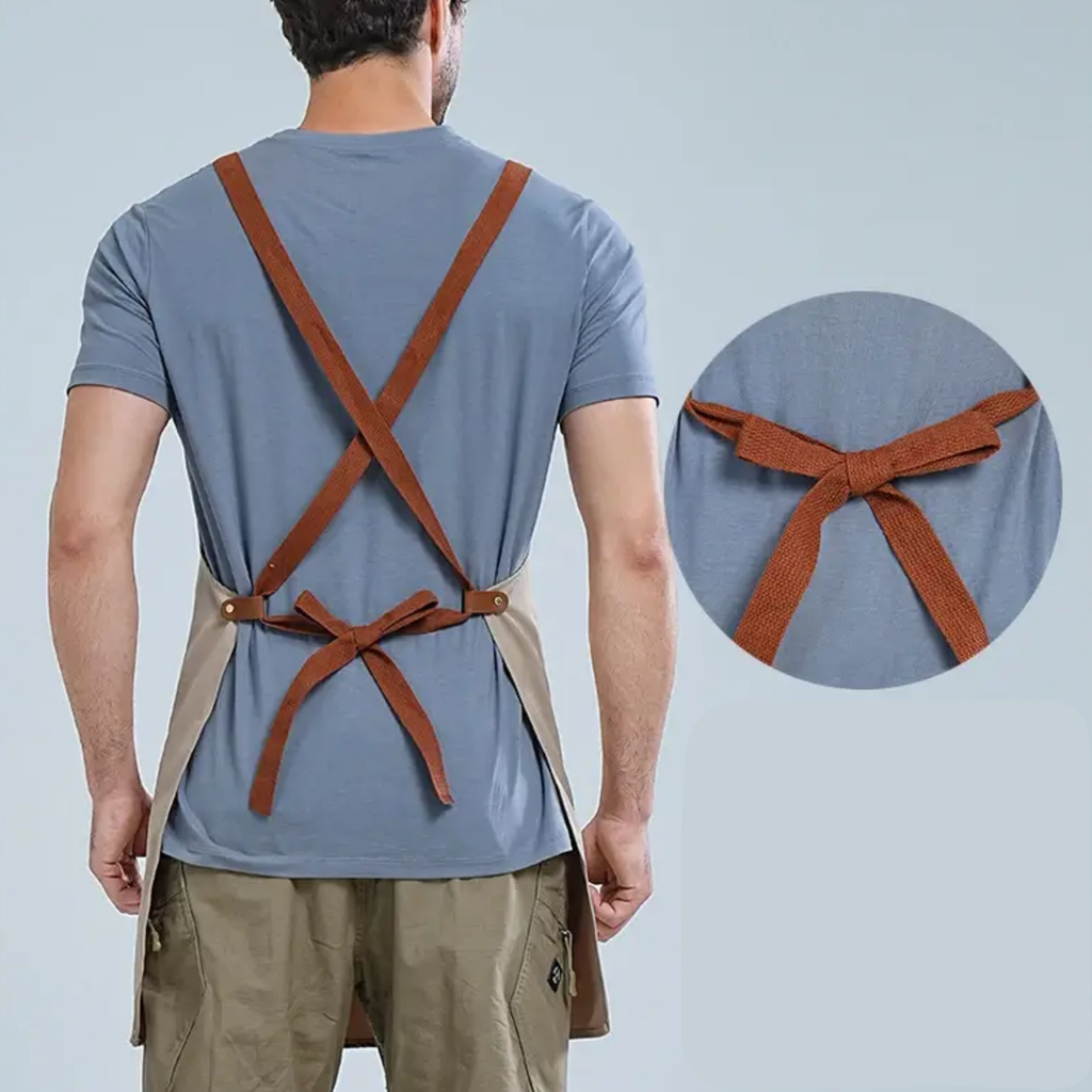 tablier de cuisine unisexe avec bretelles croisées réglables pour un confort optimal au dos