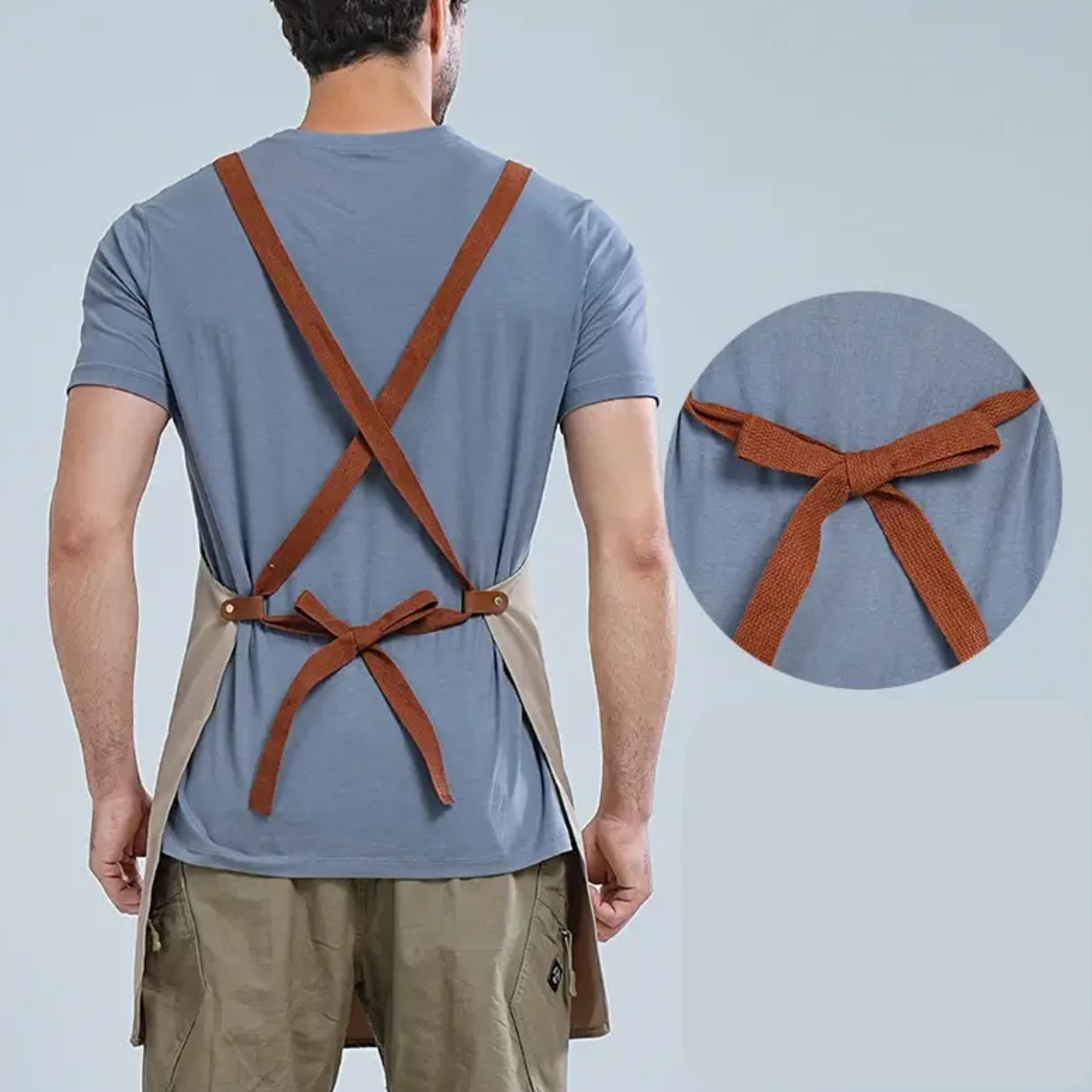 tablier de cuisine unisexe avec bretelles croisées réglables pour un confort optimal au dos