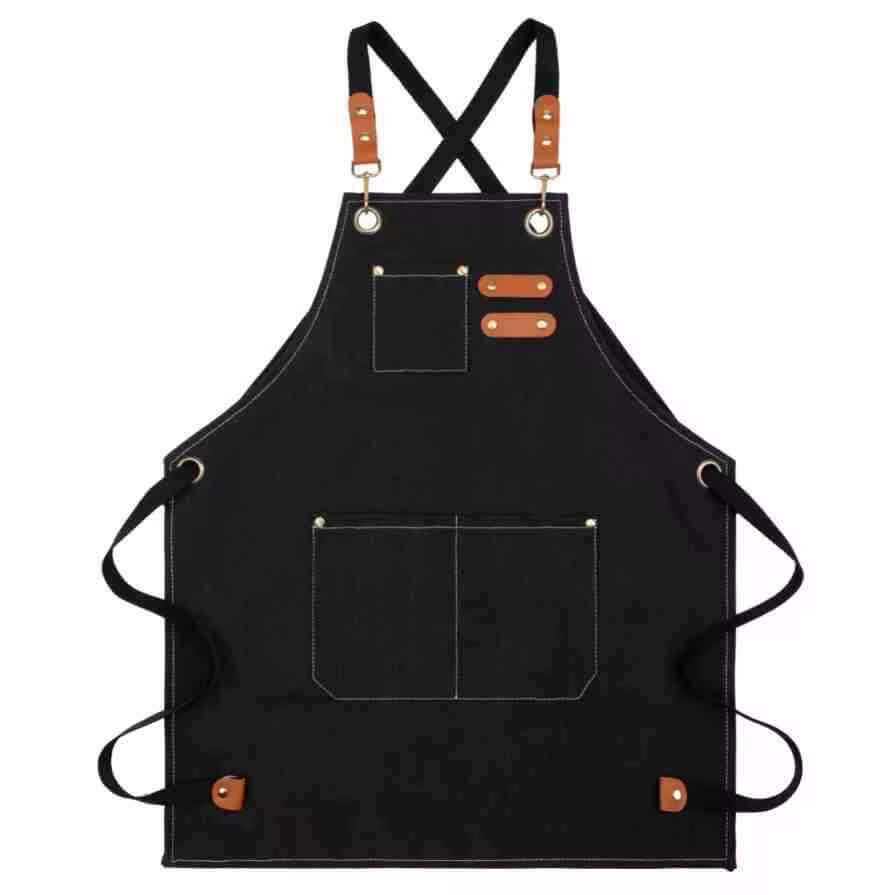 tablier de cuisine enfant en coton et polyester noir avec bretelles ajustables et poches pratiques pour activités créatives et cuisine