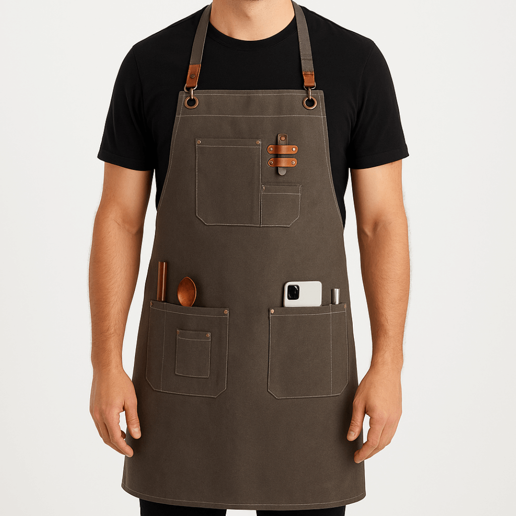 tablier homme imperméable et robuste avec poches pratiques idéal cuisine professionnelle